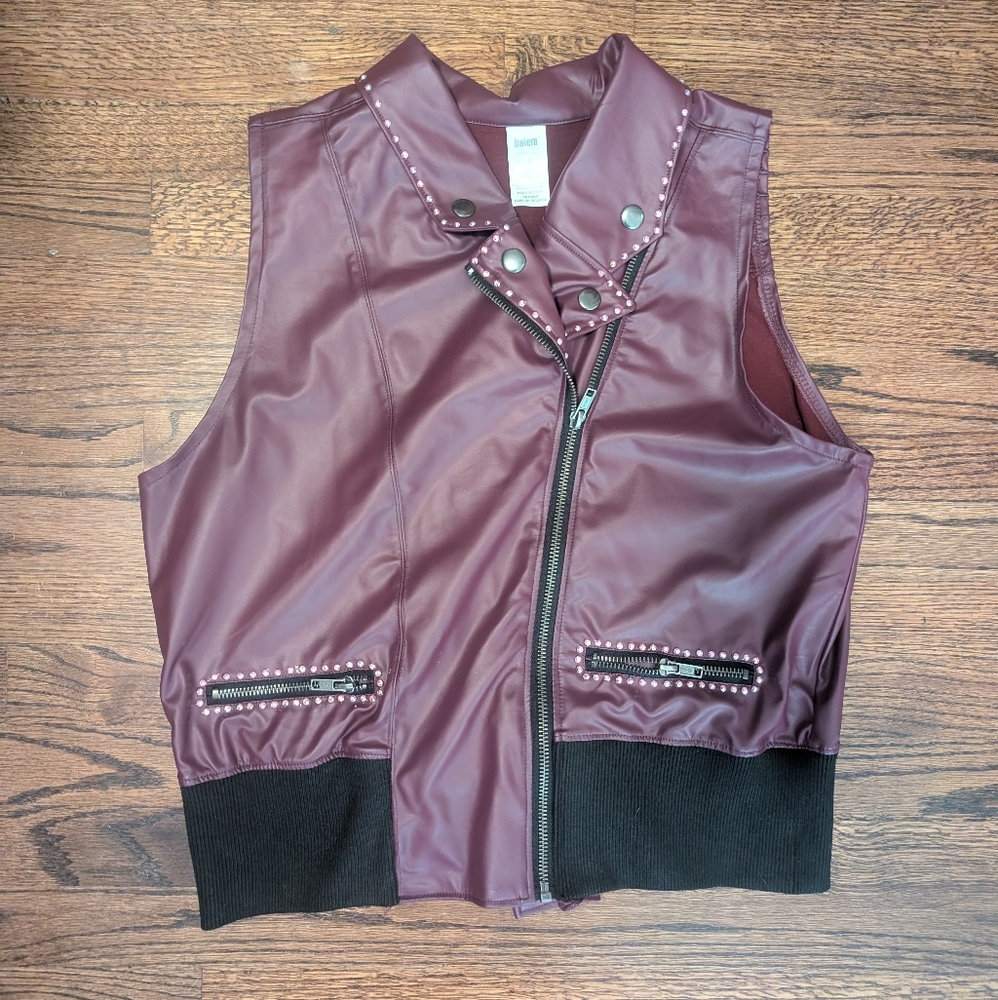 Purple Pleather Moto Vest